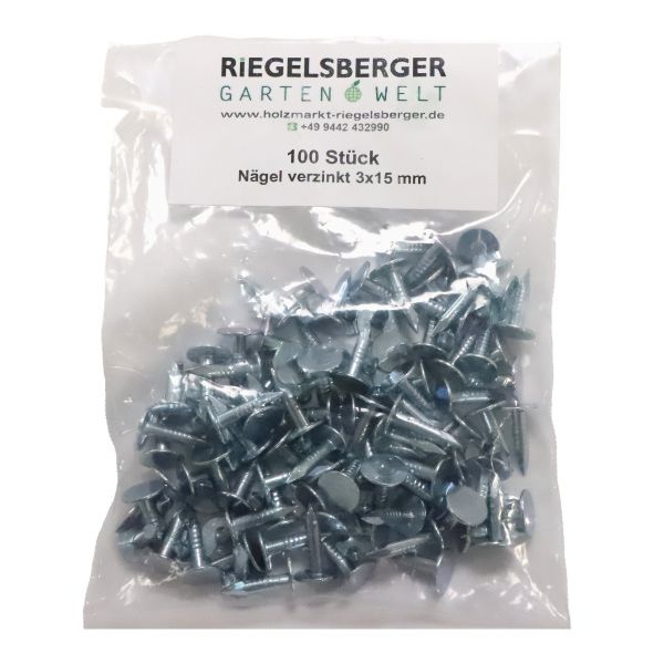 Dachpappstifte 3x15 mm Dachpappe Stifte Schindeln Nägel verzinkt 100 Stück