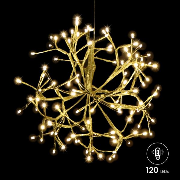 Weihnachtsdekoration Goldstern 45 cm mit 120 LED warmweiß Timer-Funktion LED-Weihnachtsstern