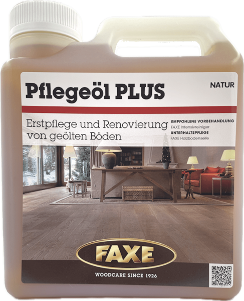 FAXE Pflegeöl PLUS natur 1 Liter - Erstpflege und Renovierung natur geölter Böden -