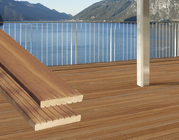 Terrassendiele Bangkirai Premium 25x145 mm Kombiprofil Hartholz Terrassen Dielen Länge